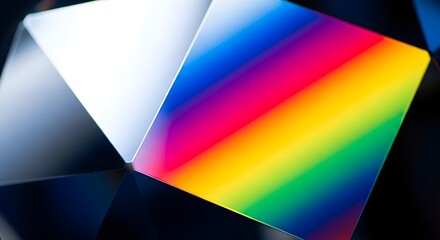 Fototapeta premium Abstract Macro Shot Capturing the Vibrant Spectrum of Light Through a Prism