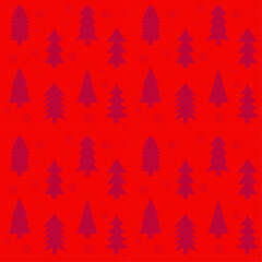 Obraz premium Minimal Red Christmas Tree Pattern