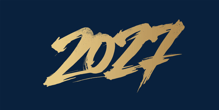 Gold 2027 festive New Year celebration design	
