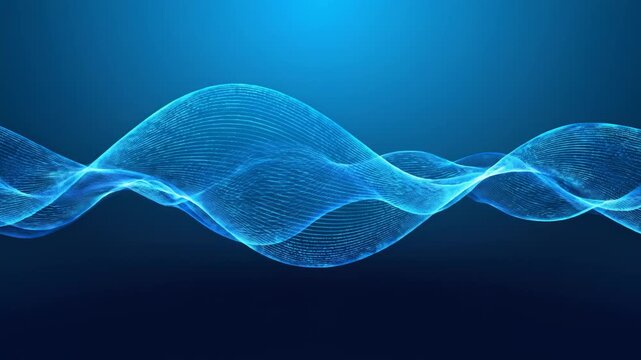 Blue wave patterns on dark background
