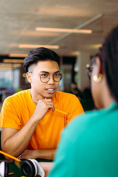 An Engaging and Stimulating Conversation Among Young Adults in a Contemporary Modern Environment