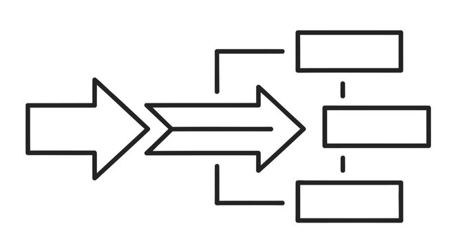 Diagram illustrating data flow with input process and multiple outputs