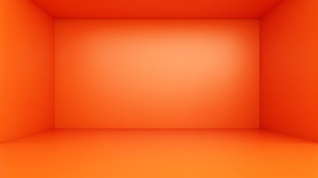Background empty box from inside, red studio room, posing room, 3D studio suitable for product display