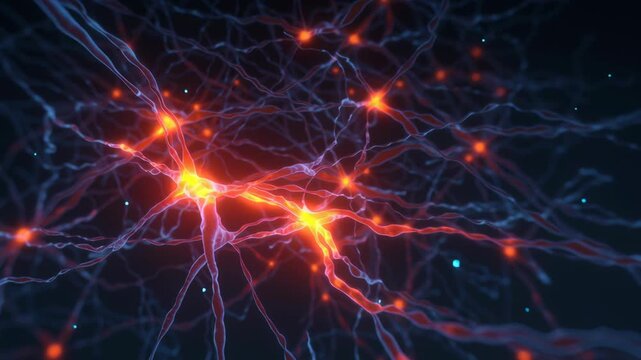 Network signal brain nerve cell neurology science biology glowing neuron connections create intricate glowing network of signal pathways brain evoking scientific wonder and biological insight neural