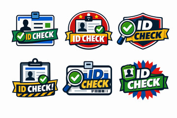 Fototapeta premium Set of id check icon illustrations symbolizing identity verification, authentication, and security for various applications