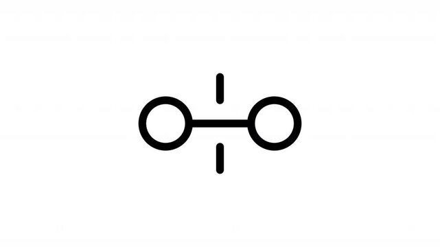 Animated share connection icon video featuring linked nodes and communication pathways. Ideal for data sharing, networking, synchronization, connectivity, software interfaces, and UI motion graphics.