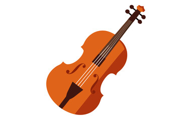 Fototapeta premium A vibrant orange violin icon on a clean white background for music design