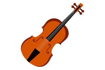 Fototapeta premium A vector graphic illustration of a violin on a white background