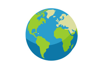 Fototapeta premium A colorful vector illustration of the Earth with green continents and blue oceans