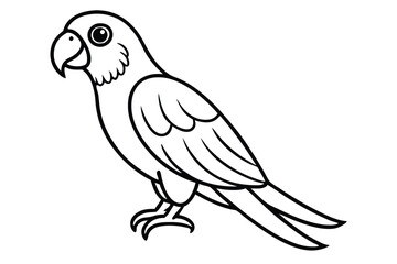 Fototapeta premium parakeet bird silhouette line art vector illustration with a white background