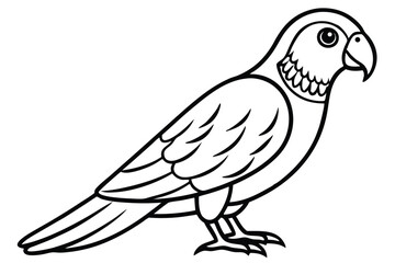Fototapeta premium parakeet bird silhouette line art vector illustration with a white background