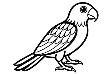 Fototapeta premium parakeet bird silhouette line art vector illustration with a white background