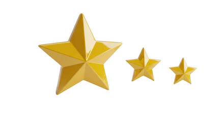 Obraz premium A set of three shiny golden stars