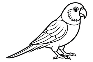 Obraz premium parakeet bird silhouette line art vector illustration with a white background