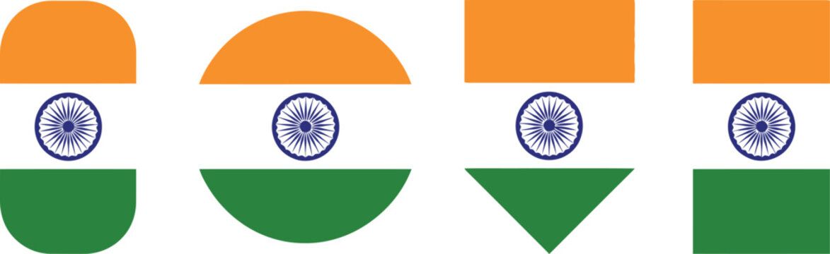 Indian flag shapes and emblems