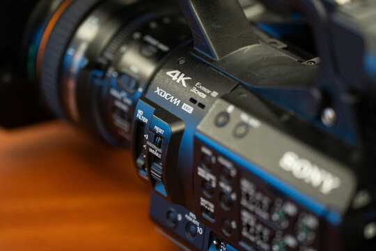 Bucharest Romania 24 March 2026.High-end Sony PXW-Z280 professional 4K camcorder designed for broadcast, documentary, and news production.