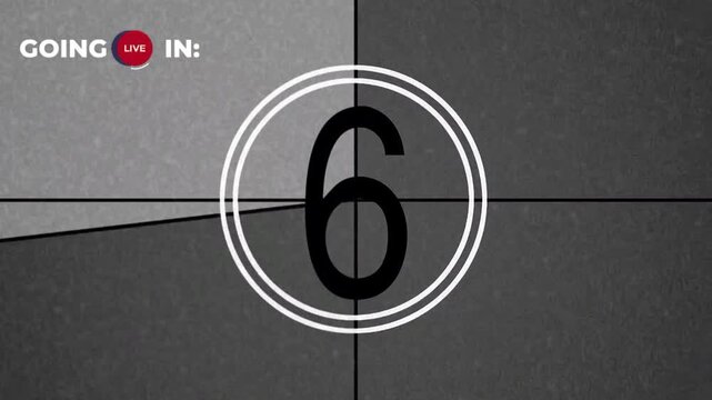 Countdown timer with number six.