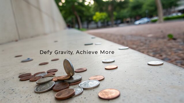 Scattered Coins on a Textured Surface