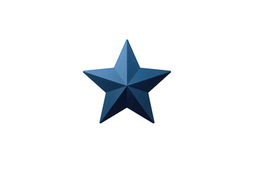 Fototapeta premium Blue metallic 3d star icon representing success, excellence, achievement, and quality rating on transparent background