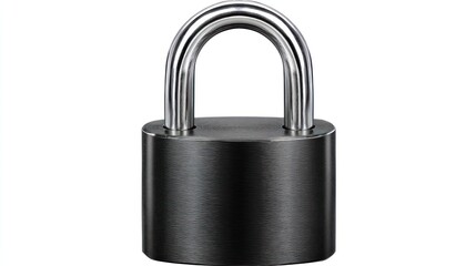 Naklejka premium Metallic padlock isolated on white background for security and protection