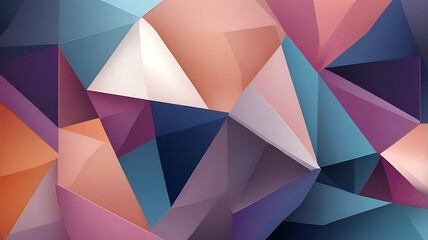 Fototapeta premium Colorful abstract geometric low poly background with overlapping triangles and polygons in soft pastel hues for design
