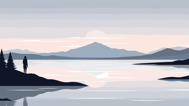 Tropical paradise beach with leaning palm trees, white sand, crystal clear blue water, and a lone sailboat on the horizon.