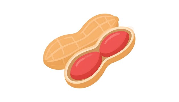 Peanut Shell with Two Red Peanuts Inside.