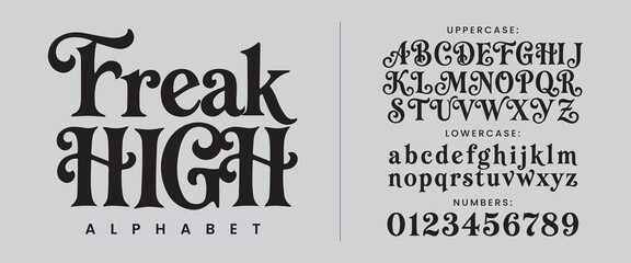 Freak High Decorative Serif Display Font with Curly Swash for Halloween and Gothic Poster Design © happy
