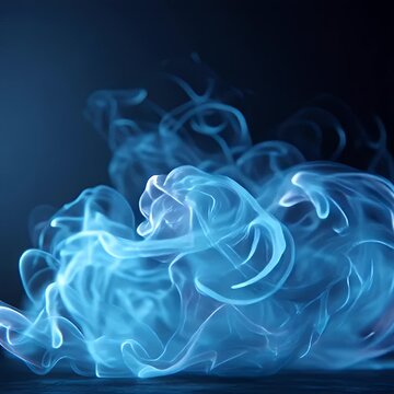 A mesmerizing swirl of glowing blue smoke against a dark background