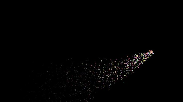 Watch how particles move and spread out in different patterns at a science experiment in a lab setting