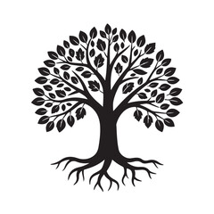 Obraz premium Modern Stencil-Style Tree Vector - Industrial Nature Icon