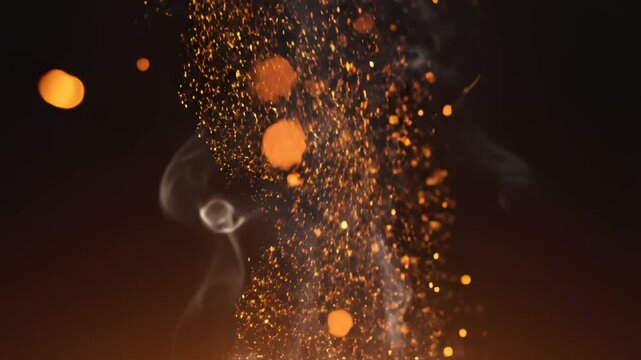 Sparks and smoke in motion