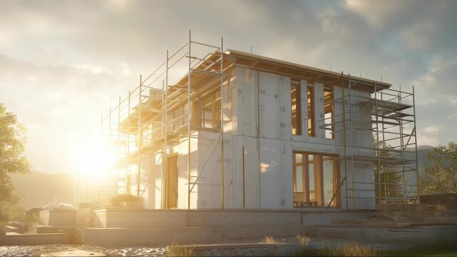 New home construction for developer marketing and project presentation