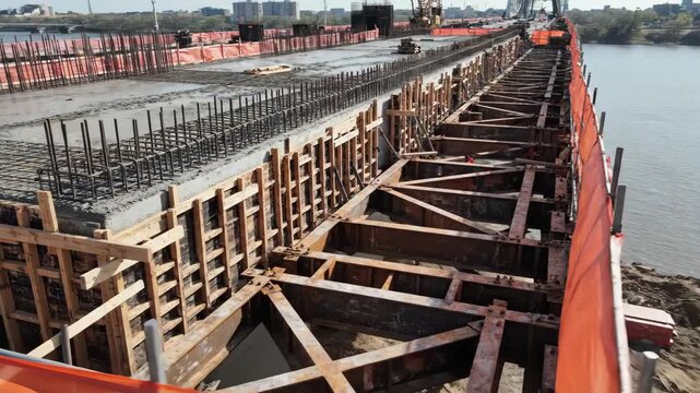 Bridge deck construction representing marine infrastructure project