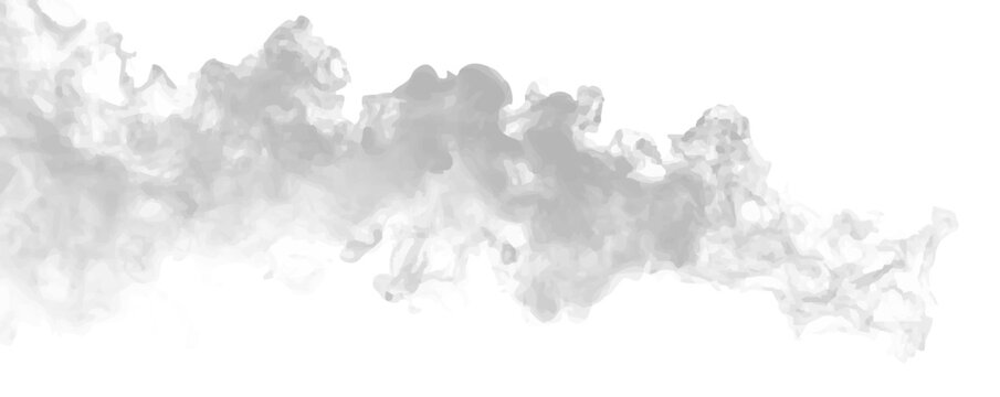 Grey smoke PNG isolated on transparent background. Perfect for subtle, moody artwork. Easily adjust opacity and blending mode.
