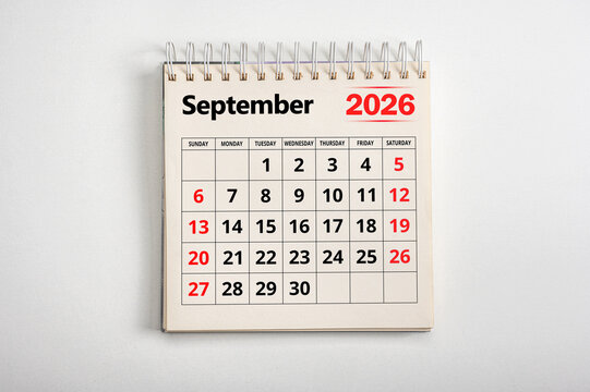 September 2026. Resolution, strategy, solution, goal, business and holidays. Date month September 2026. Page of annual monthly calendar September 2026 planning