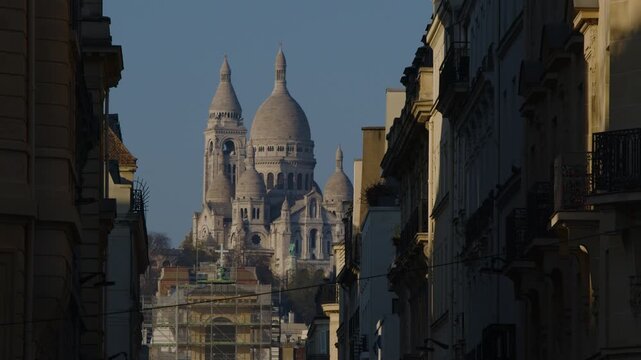 Montmartre district and the Basilic in Paris