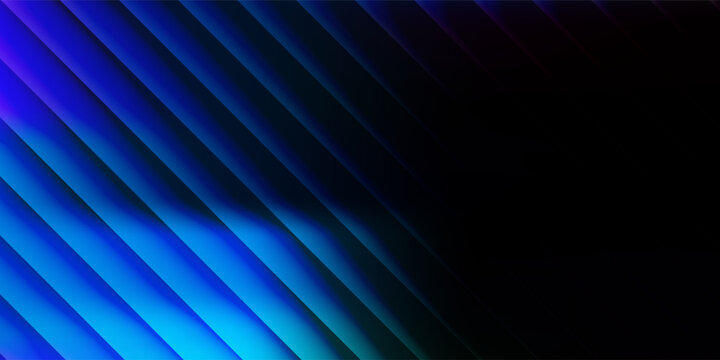 Gelombang biru abstrak dramatis latar belakang gelap garis-garis vertikal cahaya listrik