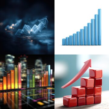 Abstract financial leverage rising graph strong