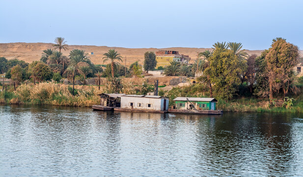 Shed boats on the river nile, Egypt