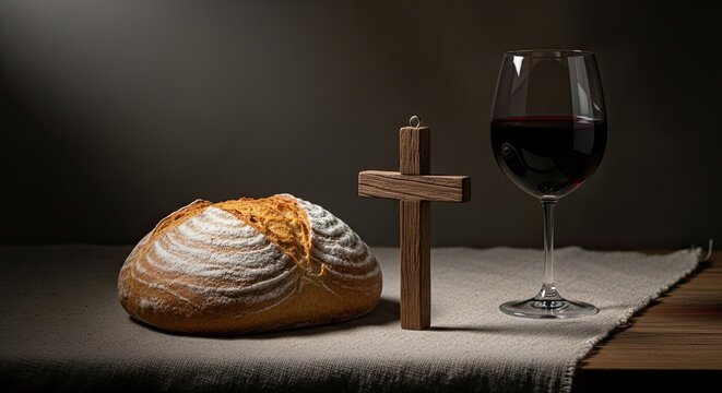 Holy saturday reflection cross bread and wine symbolize easter vigil traditions