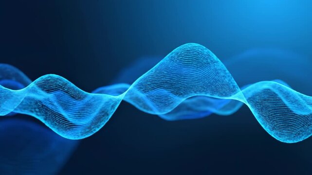 Blue wave pattern on dark background