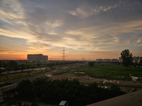 Evening Shot of Punjab Cityline with Highway