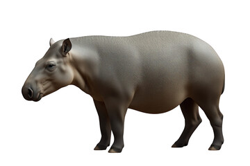 Obraz premium Tapir mammal animal standing in profile, illustrating wildlife and exotic fauna, transparent background
