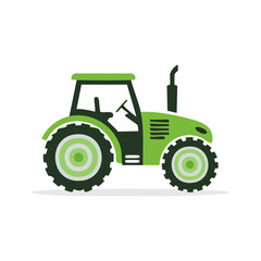 Obraz premium Modern green agricultural tractor with large wheels and cabin