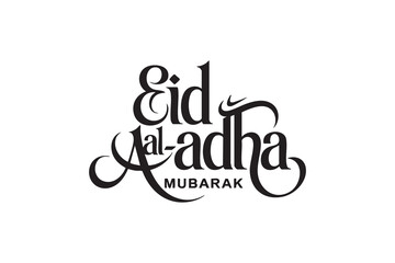 Eid al Adha Mubarak Typography Vector – Elegant Islamic Calligraphy Lettering for Bakrid © Jawarla