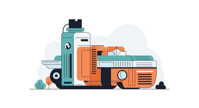 Abstract Illustration of Industrial Machinery and Equipment.