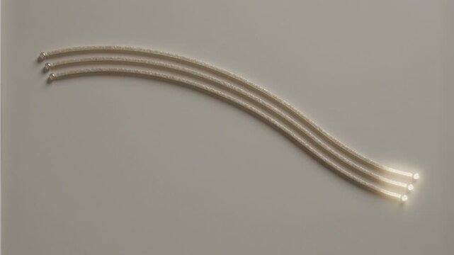 Dim ivory segmented-arc overlay with gentle sequential lighting and brief holds near the right side