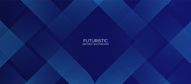 Abstract blue background with stripes. Modern shiny blue gradient lines. Geometric lines pattern. Futuristic technology graphic design.