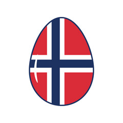 Obraz premium Norway flag on Easter Egg shape symbol.